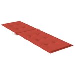 vidaXL Coussin de chaise longue rouge mélangé (75+105) x 50 x 4 cm tissu