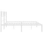 vidaXL Cadre de lit métal avec tête de lit blanc 180x200 cm