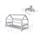 Lit cabane avec étagère 90 x 200 blanc et naturel