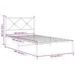 vidaXL Cadre de lit métal avec tête de lit noir 107x203 cm