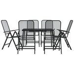 vidaXL Ensemble à manger de jardin 7 Pièces anthracite métal maille