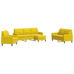 vidaXL Ensemble de canapés 4 Pièces avec coussins Jaune Velours