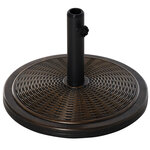 Pied de parasol rond base de lestage Ø 48 x 34 cm résine imitation rotin poids net 14 Kg noir bronze