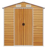 vidaXL Abri de jardin marron clair 191x470x198 cm acier galvanisé