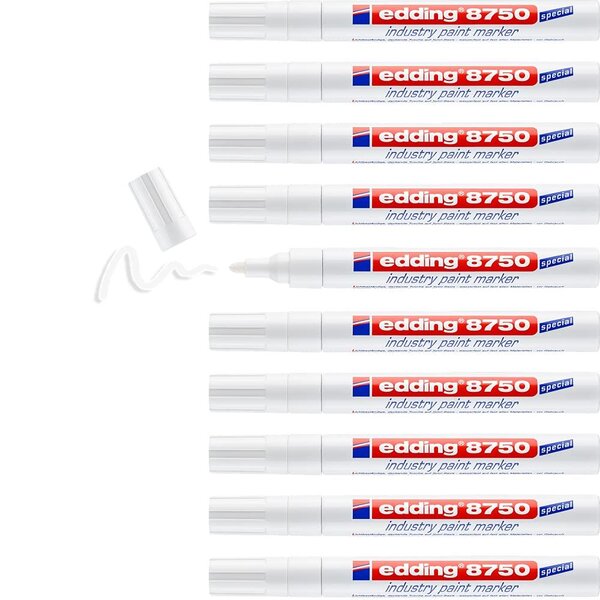 Marqueur Peinture 8750 Spécial Industrie Blanc 2-4 mm x 10 EDDING
