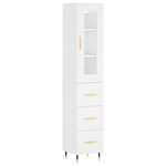 vidaXL Buffet haut Blanc 34 5x34x180 cm Bois d'ingénierie