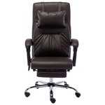 Chaise fauteuil siège de bureau informatique étude de massage similicuir brun 02_0024014
