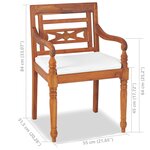 vidaXL Salon de jardin avec coussins 4 Pièces bois de teck solide