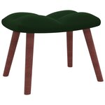 vidaXL Chaise à bascule avec repose-pied Vert foncé Velours