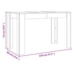 vidaXL Table à dîner chêne fumé 120x60x76 cm bois d'ingénierie