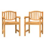 vidaXL Chaises de jardin lot de 2 58x59x88 cm bois de teck solide