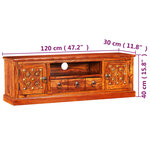 vidaXL Meuble TV bois massif de Sesham 120 x 30 x 40 cm