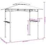 vidaXL Gazebo BBQ et étagères latérales anthracite 240x150x243cm acier