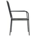 vidaXL Chaises de jardin lot de 2 Corde en coton et acier Noir