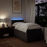 vidaXL Sommier à lattes de lit avec matelas Marron foncé 100x200 cm