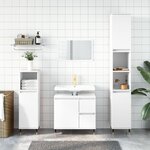 vidaXL Ensemble de meubles salle de bain 3 Pièces blanc bois d'ingénierie