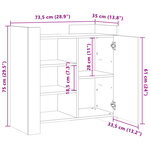 vidaXL Buffet chêne sonoma 73 5x35x75 cm bois d'ingénierie