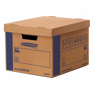 Caisse de déménagement automatique smoothmove prime fastfold box fellowes l 43 x l 38 7 x h 28 7 cm - lot de 5 - marron