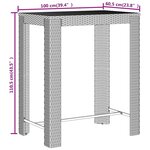 vidaXL Ensemble de bar jardin 5 Pièces gris poly rotin/bois massif acacia