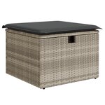 Ensemble de canapé de jardin de 6 pièces avec coussins Gris clair Rotin synthétique