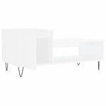 vidaXL Table basse Blanc brillant 100x50x45 cm Bois d'ingénierie