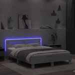 vidaXL Cadre de lit avec tête de lit et LED blanc 140x200 cm