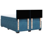 vidaXL Sommier à lattes de lit et matelas Bleu foncé 140x190cm Velours