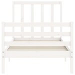 vidaXL Cadre de lit avec tête de lit blanc 90x200 cm bois massif