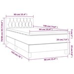 vidaXL Sommier à lattes de lit et matelas Gris clair 90x190 cm Velours