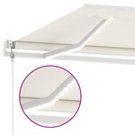 vidaXL Auvent automatique avec capteur de vent et LED 400x350 cm Crème