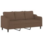 vidaXL Ensemble de canapés 3 Pièces avec coussins Marron Tissu