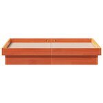 vidaXL Cadre de lit à LED cire marron 140x190 cm bois de pin massif
