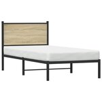 vidaXL Cadre de lit en métal sans matelas chêne sonoma 90x200 cm