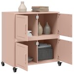 vidaXL Buffet rose 68 5x39x72 cm acier laminé à froid