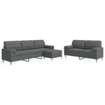vidaXL Ensemble de canapés 3 Pièces repose-pied et coussins décoratifs