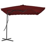 vidaXL Parasol d'extérieur avec mât en acier Bordeaux 250x250x230 cm