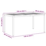 vidaXL Table de salle à manger 150x90x75 cm en bois massif de teck