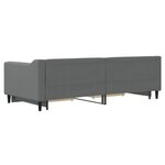 vidaXL Lit de jour avec gigogne et tiroirs gris foncé 90x200 cm tissu