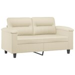 vidaXL Canapé à 2 places Crème 120 cm Similicuir