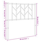 vidaXL Tête de lit métal noir 80 cm