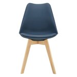 Lot de 4 chaises de salle à manger similicuir hêtre bleu 03_0006762