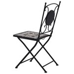 vidaXL Chaises de bistrot mosaïque 2 Pièces Gris