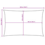 vidaXL Voile de parasol tissu oxford rectangulaire 2 5x5 m blanc
