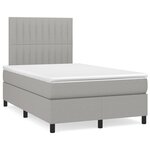 vidaXL Sommier à lattes de lit et matelas gris clair 120x190 cm tissu
