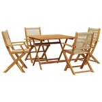 vidaXL Ensemble à manger de jardin 5Pièces beige polypropylène et bois