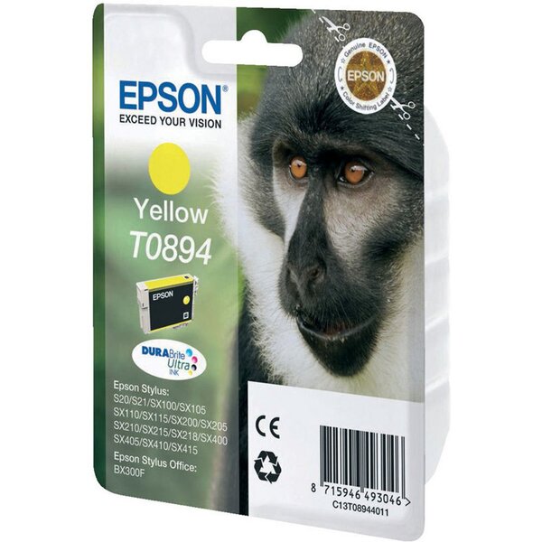 T0894 singe" cartouche d'encre originale durabrite ultra (c13t08944011) - jaune"
