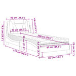 vidaXL Lit avec matelas blanc 80x200 cm similicuir