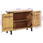 vidaXL Buffet 88x30x69 cm bois massif de manguier