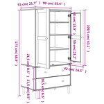 vidaXL Garde-robe SENJA aspect rotin blanc 90x55x175cm bois massif pin