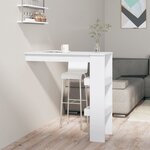 vidaXL Table de bar murale Blanc 102x45x103 5 cm Bois d'ingénierie
